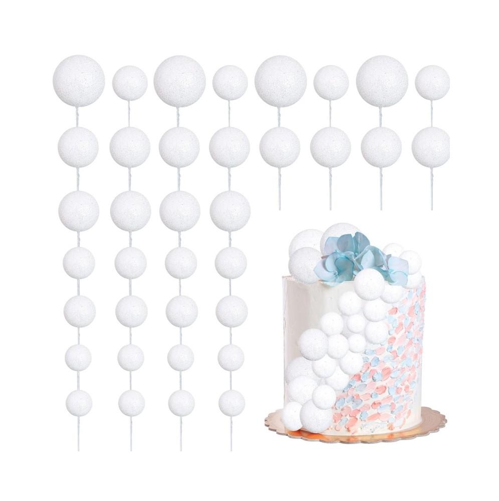 Topper-Na-Tort-Kule-Kulki-Na-Piku-Biale-Brokatowe blank