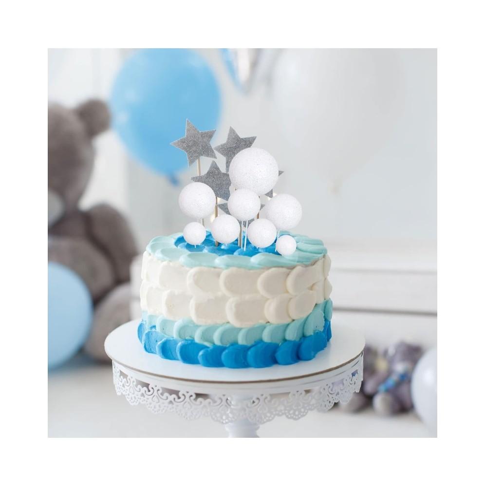 Topper-Na-Tort-Kule-Kulki-Na-Piku-Biale-Brokatowe blank