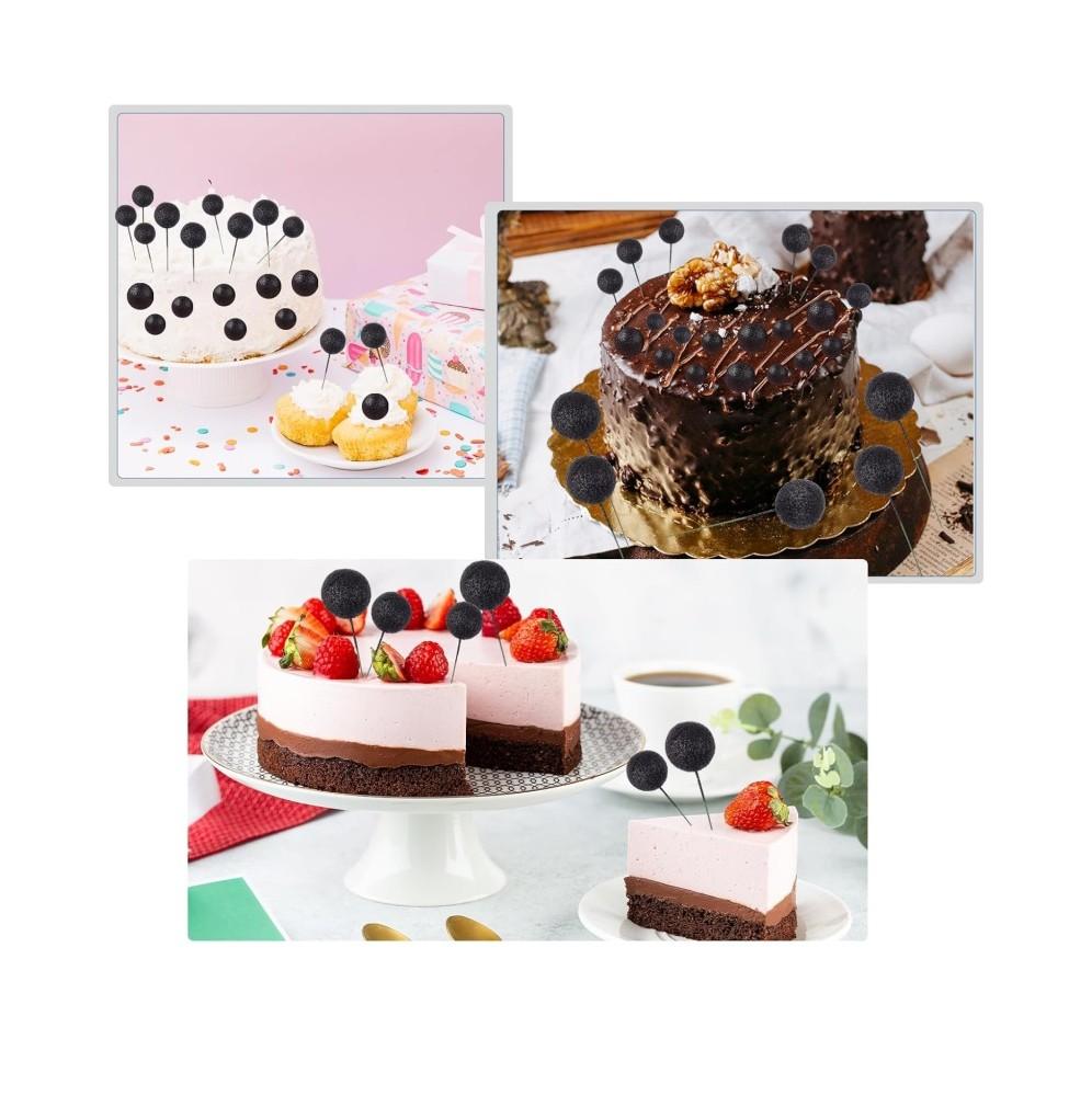 Topper-Na-Tort-Kule-Kulki-Na-Piku-Czarne-Brokatowe blank