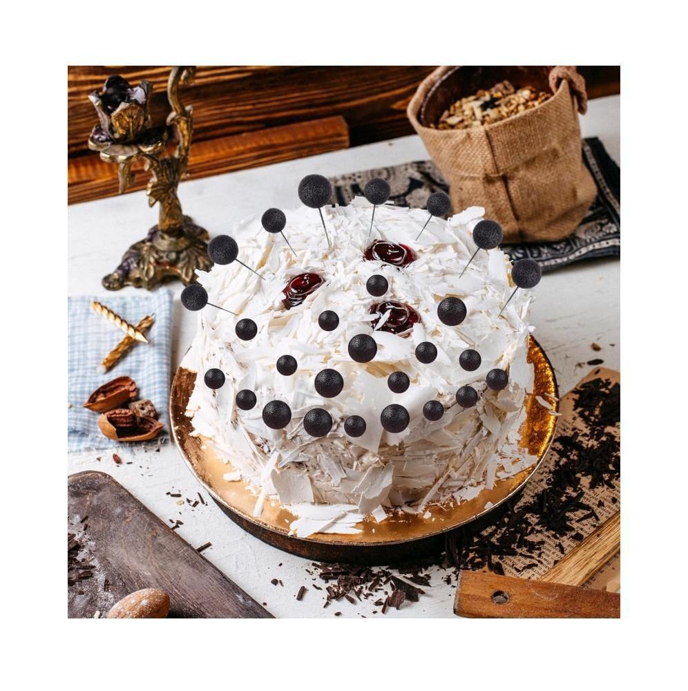 Topper-Na-Tort-Kule-Kulki-Na-Piku-Czarne-Brokatowe blank