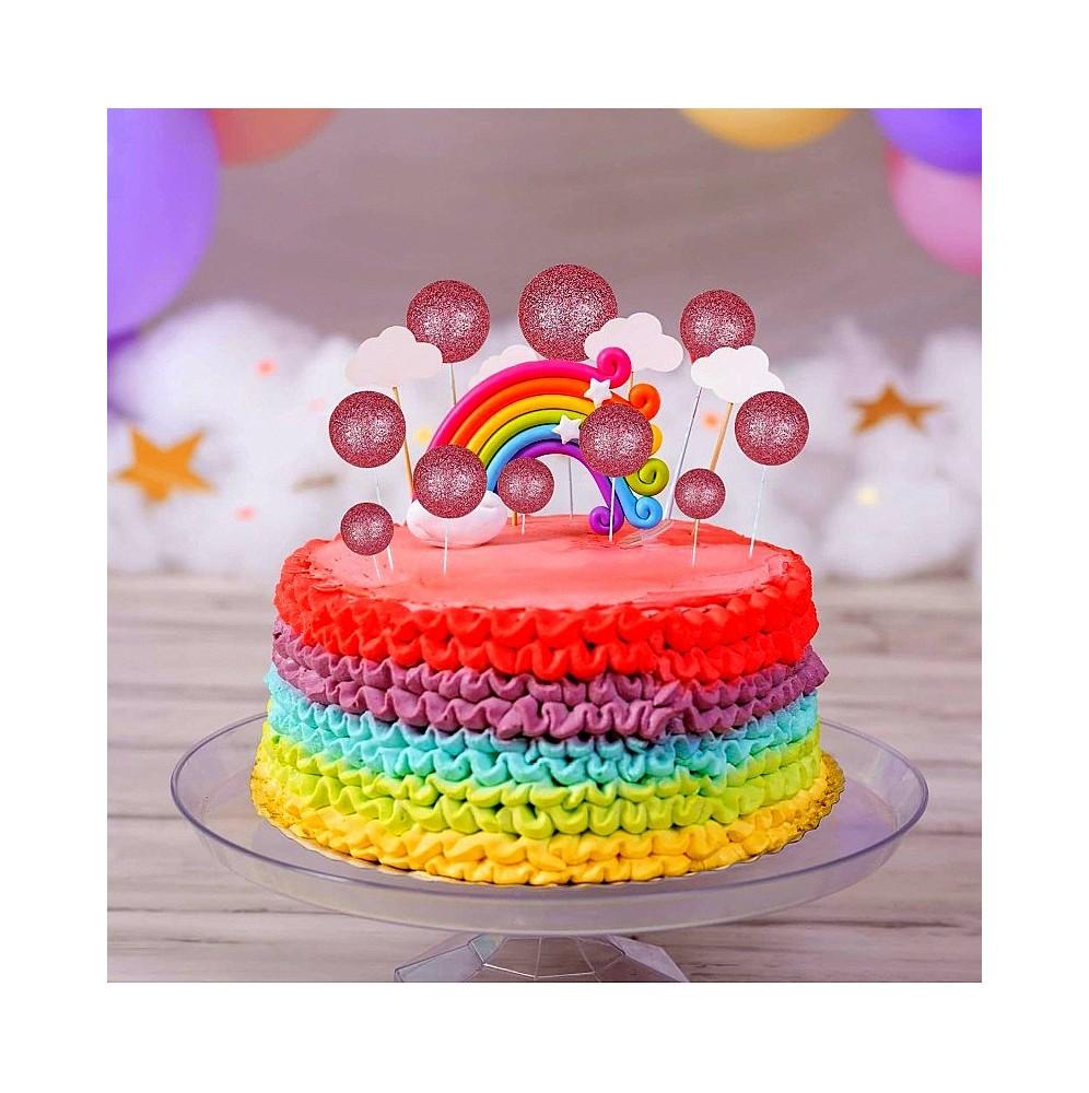 Topper-Na-Tort-Kule-Kulki-Na-Piku-Rozowe-Brokatowe blank