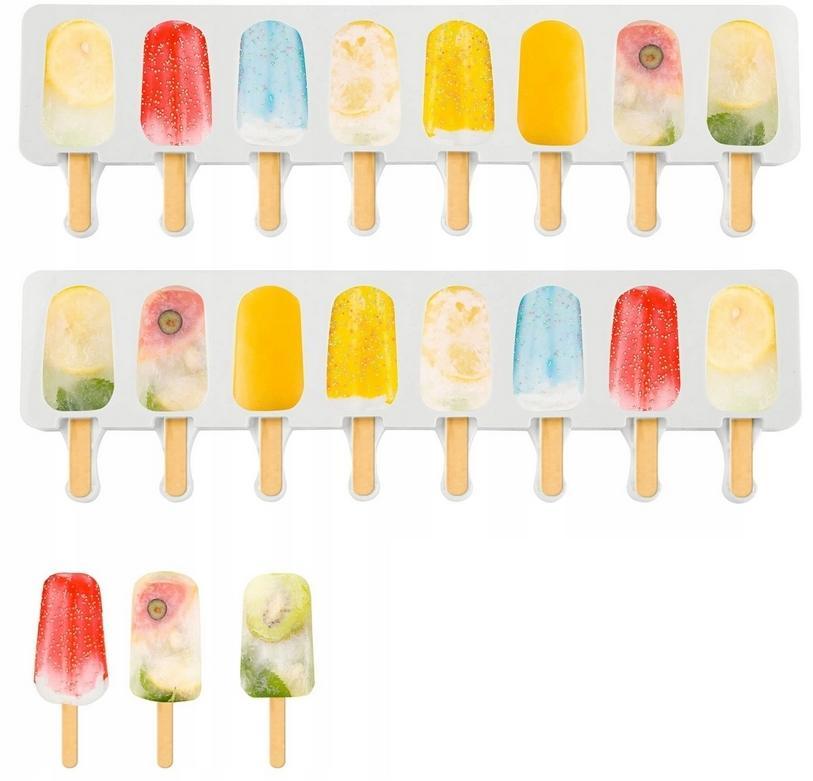 forma silikonowa do lodów 8 gniazd lody patyczki