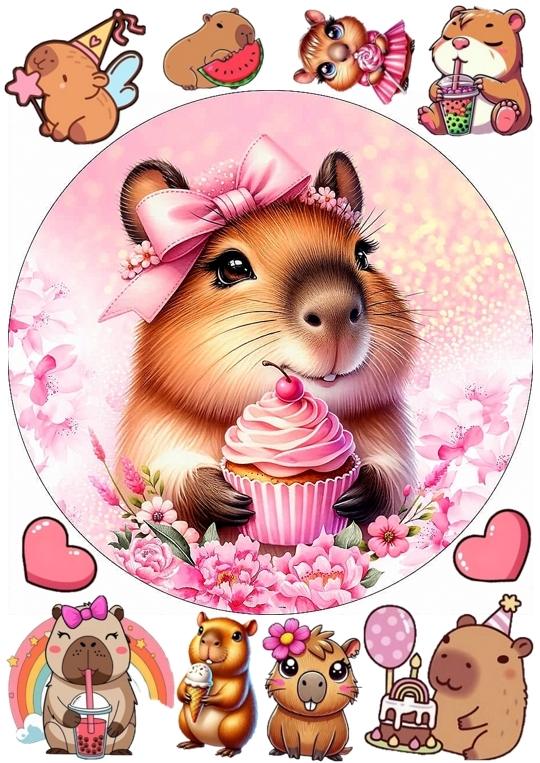 opłatek na tort capibara-2 opłatek na tort capibara-2