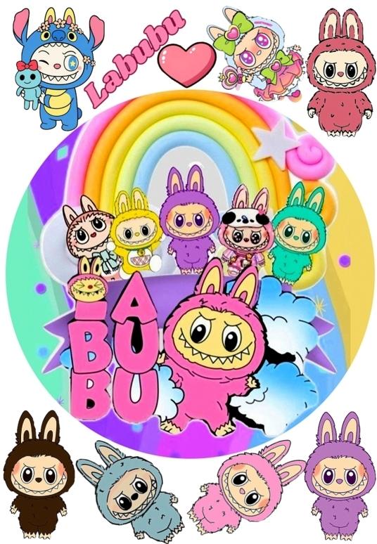 opłatek na tort labubu-1