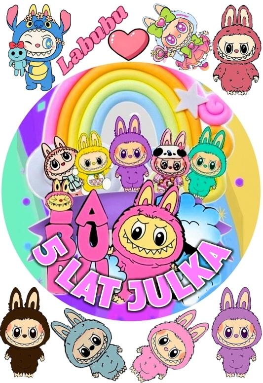 opłatek na tort labubu-2