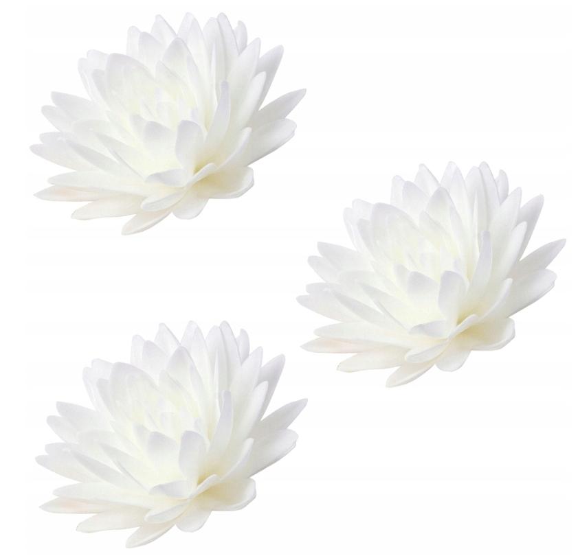 Białe kwiaty waflowe Aster do dekoracji tortu