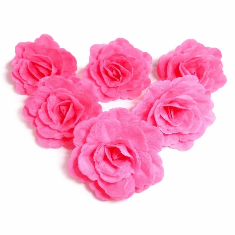 Kwiaty z wafla na tort – róża chińska różowa Kwiaty z wafla na tort – róża chińska różowa 5,5 cm (3 szt.)