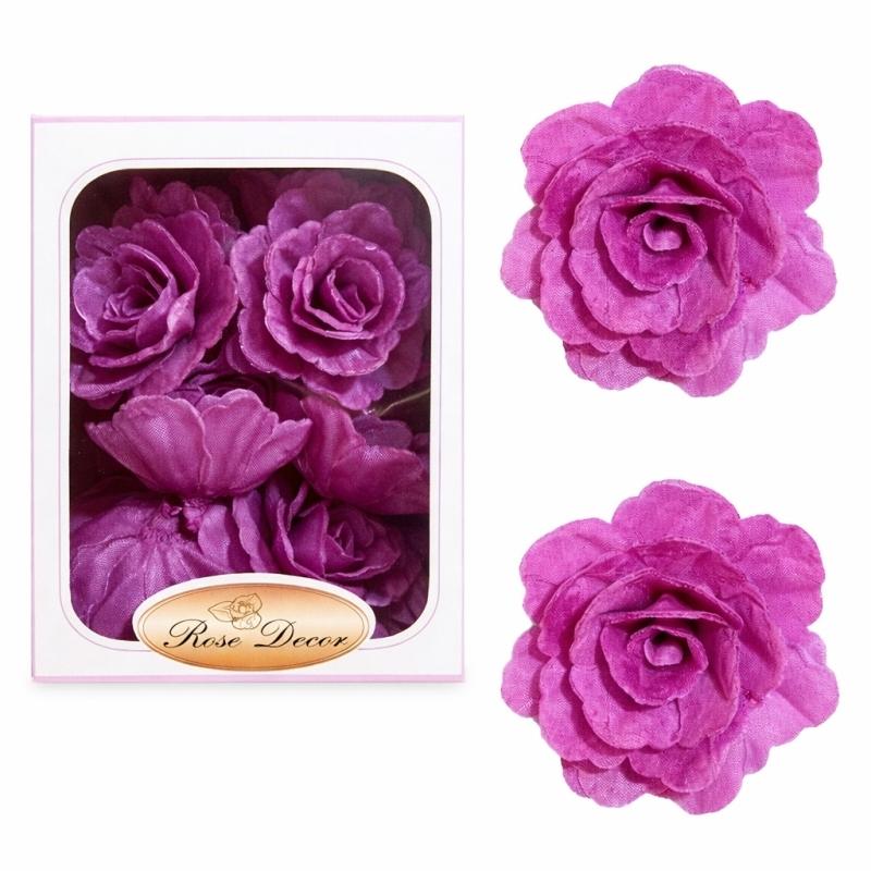 Kwiaty z wafla na tort – róża chińska amarant 5,5 cm (18 szt.)