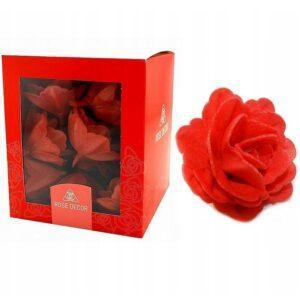 Kwiaty z wafla na tort – róża chińska czerwona 5,5 cm (18 szt.)