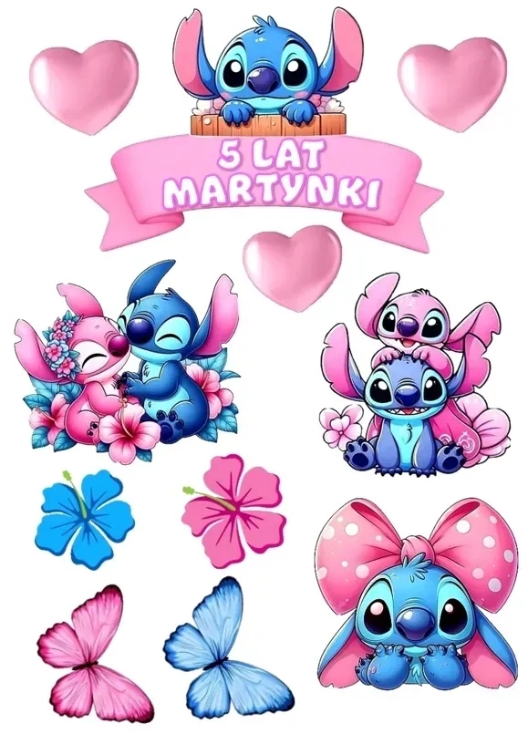 oplatek-cukrowy-lilo-i-stitch dekoracja-cukrowa-lilo-i-stitch-z-imieniem-i-wiekiem