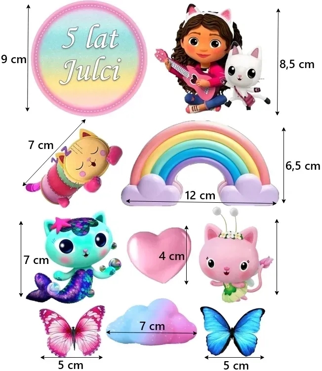 koci-domek-gabi-dekoracja-tortu oplatek-cukrowy-koci-domek-gabi-z-postaciami