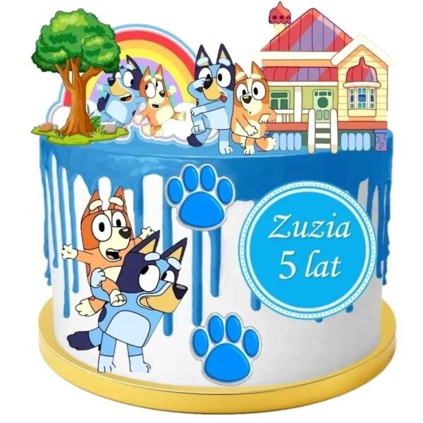 wydruk-cukrowy-bluey-na-tort-z-tabliczka