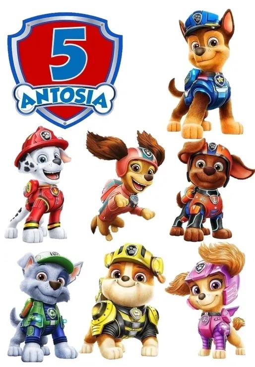 psi-patrol-movie-dekoracja-tortu oplatek-cukrowy-psi-patrol-movie-na-tort