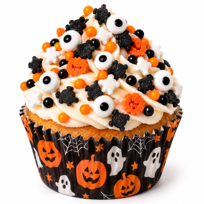 posypka-halloween-do-muffinek-i-babeczek muffinka-halloween-z-posypka-cukrowa-oczy-dynie-duszki-koty