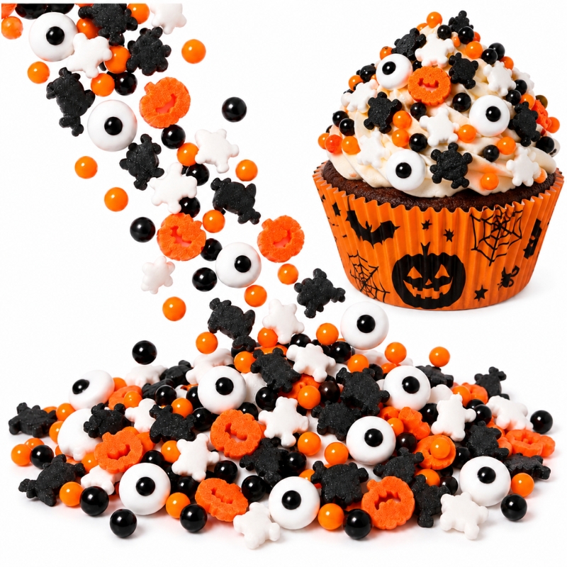 posypka-cukrowa-halloween-mix-40g posypka-cukrowa-halloween-oczy-dynie-duszki-koty-czaszki-mix-40g